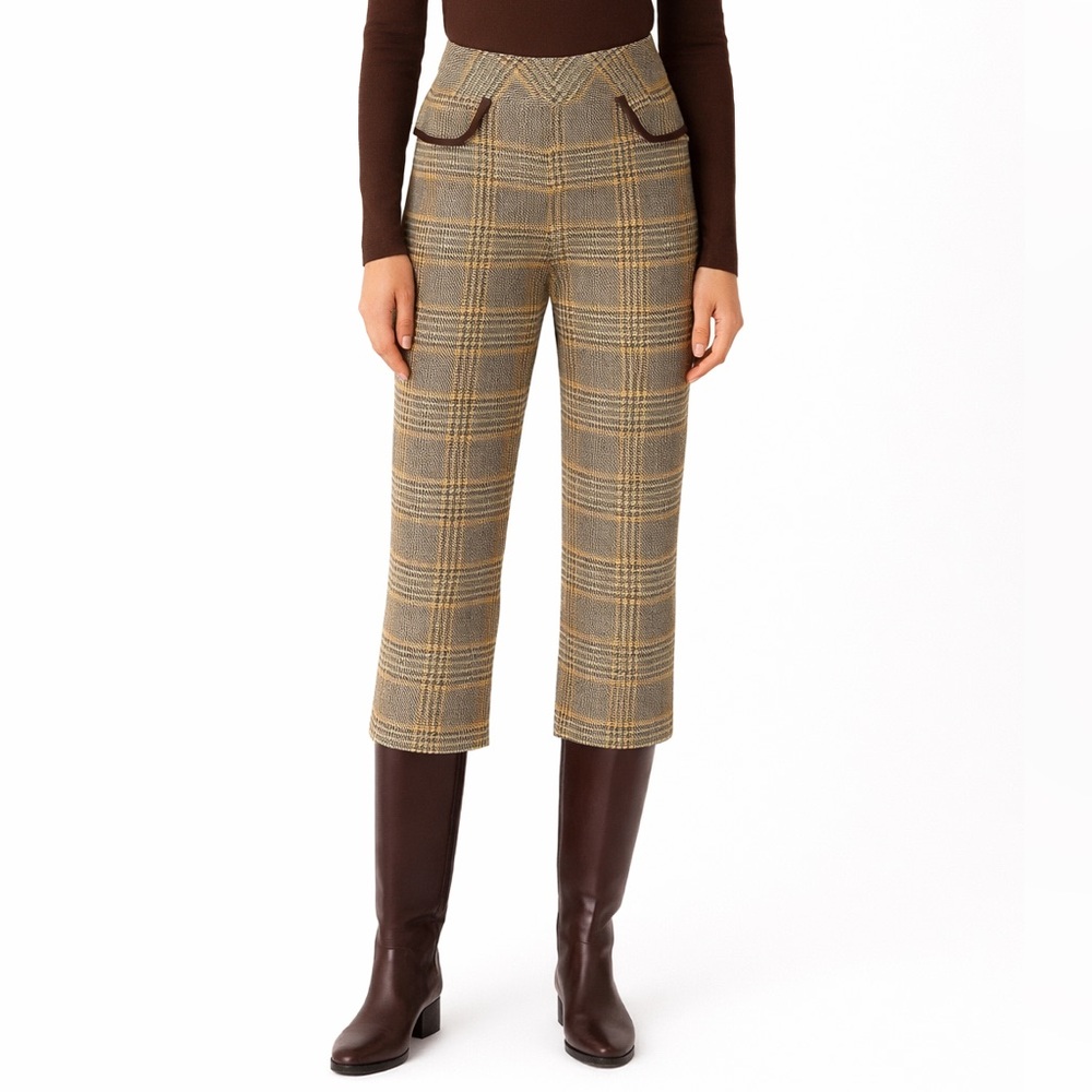 Alvin Valley Brown Capri Crop Plaid Pants 28"